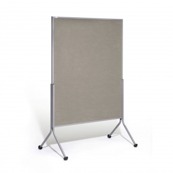 Moderationswand, fahrbar, Höhe 195 cm, 120 cm Breite, graue Textiloberfläche Moderationswand, fahrbar, Höhe 195 cm, 120 cm Breite, graue Textiloberfläche